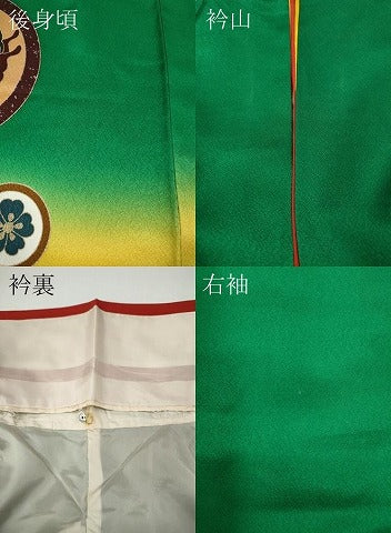 平和屋着物●豪華振袖　駒刺繍　花蝶丸文　暈し染め　十二単風　正絹　逸品　CABJ6432ut