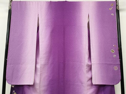 平和屋着物●豪華振袖　ふくれ織　刺繍　打ち出の小槌　瓢箪　舞花文　暈し染め　金彩　正絹　逸品　CABJ6433ut