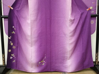 平和屋着物●豪華振袖　ふくれ織　刺繍　打ち出の小槌　瓢箪　舞花文　暈し染め　金彩　正絹　逸品　CABJ6433ut