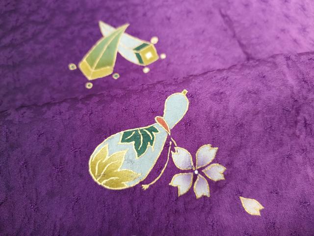平和屋着物●豪華振袖　ふくれ織　刺繍　打ち出の小槌　瓢箪　舞花文　暈し染め　金彩　正絹　逸品　CABJ6433ut