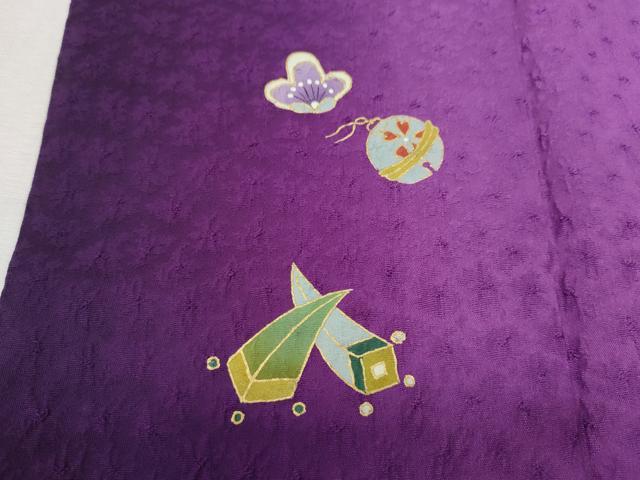平和屋着物●豪華振袖　ふくれ織　刺繍　打ち出の小槌　瓢箪　舞花文　暈し染め　金彩　正絹　逸品　CABJ6433ut
