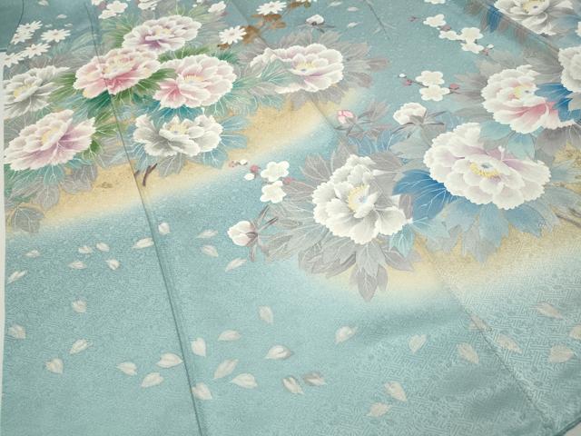 平和屋着物●豪華振袖　刺繍　草花文　暈し染め　正絹　逸品　CABJ6434ut