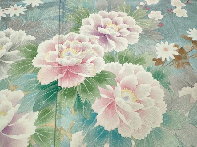 平和屋着物●豪華振袖　刺繍　草花文　暈し染め　正絹　逸品　CABJ6434ut