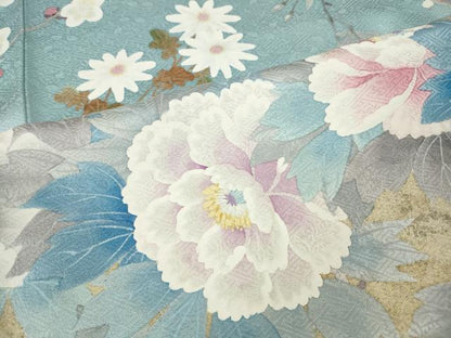 平和屋着物●豪華振袖　刺繍　草花文　暈し染め　正絹　逸品　CABJ6434ut