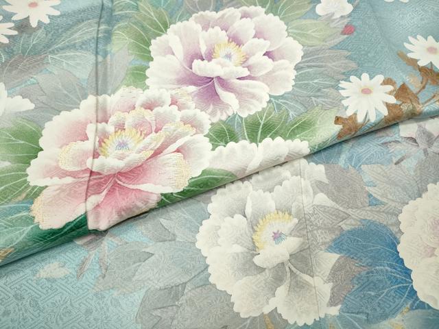 平和屋着物●豪華振袖　刺繍　草花文　暈し染め　正絹　逸品　CABJ6434ut