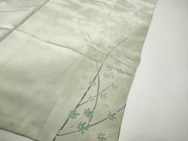 平和屋着物●訪問着　作家物　枝葉文　銀彩　仮絵羽　正絹　逸品　未使用　CABJ6437ut