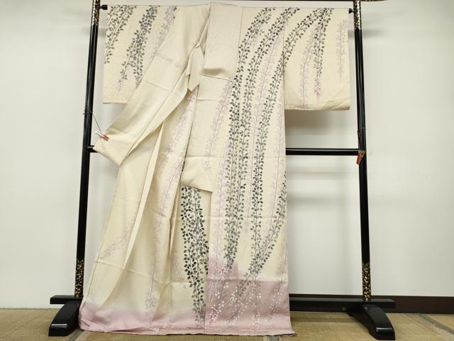平和屋着物●訪問着　枝垂れ花文　暈し染め　仮絵羽　正絹　逸品　未使用　CABJ6439ut