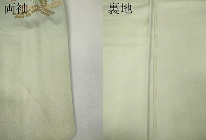 平和屋着物●訪問着　駒刺繍　草花文　暈し染め　金彩　正絹　逸品　CABJ6440ut