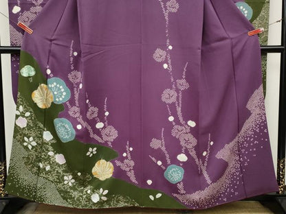 平和屋着物●豪華振袖　絞り　刺繍　舞花文　金彩　正絹　逸品　CABJ6447ut