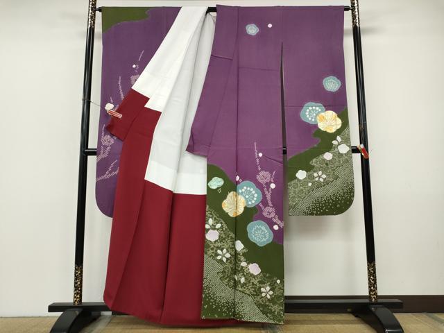 平和屋着物●豪華振袖　絞り　刺繍　舞花文　金彩　正絹　逸品　CABJ6447ut