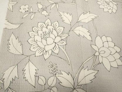 平和屋着物●訪問着　本塩沢　枝花文　正絹　逸品　CABJ6448ut