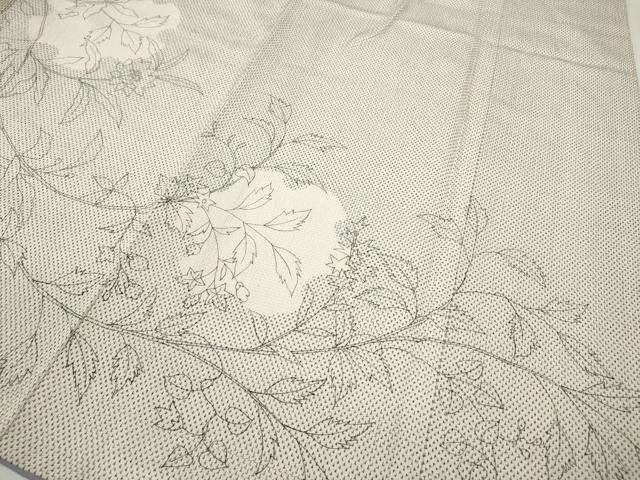 平和屋着物●訪問着　本塩沢　枝花文　正絹　逸品　CABJ6448ut