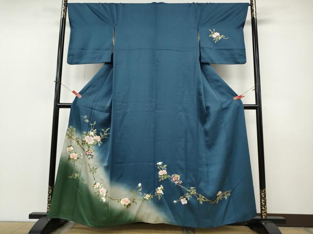 平和屋着物●訪問着　刺繍　枝花文　暈し染め　金彩　正絹　逸品　CABJ6449ut