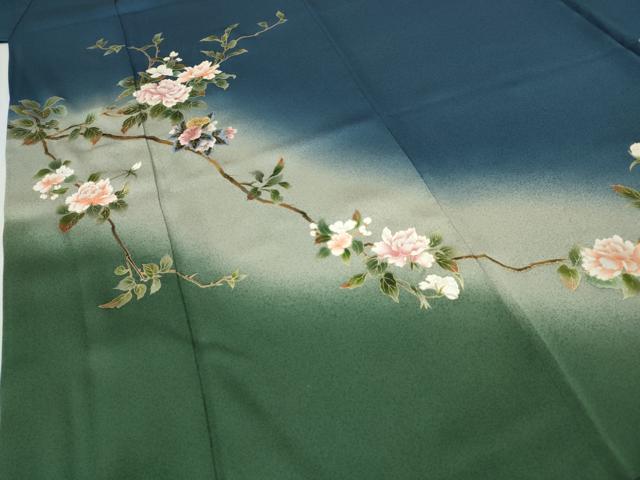 平和屋着物●訪問着　刺繍　枝花文　暈し染め　金彩　正絹　逸品　CABJ6449ut