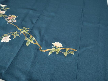 平和屋着物●訪問着　刺繍　枝花文　暈し染め　金彩　正絹　逸品　CABJ6449ut