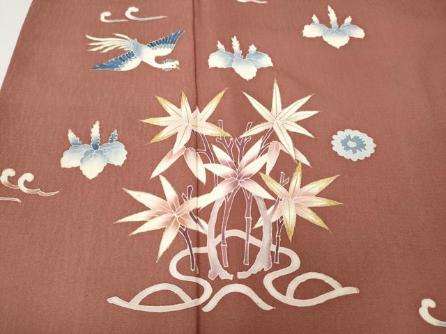 平和屋着物●訪問着　作家物　刺繍　鳳凰草花文　金彩　正絹　逸品　CABJ6451ut