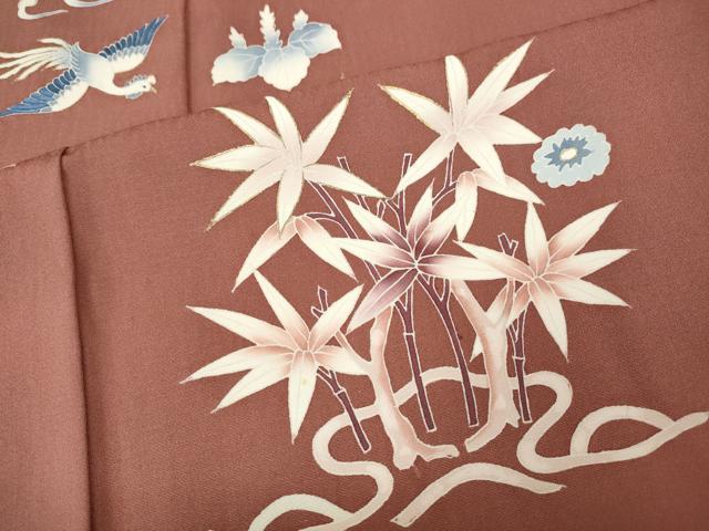 平和屋着物●訪問着　作家物　刺繍　鳳凰草花文　金彩　正絹　逸品　CABJ6451ut