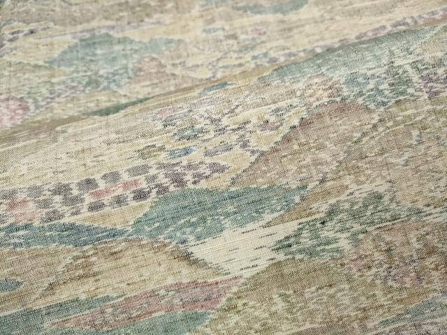 平和屋着物●上質な紬　遠山草木文　正絹　逸品　未使用　CABJ6453ut