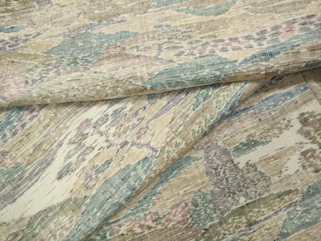 平和屋着物●上質な紬　遠山草木文　正絹　逸品　未使用　CABJ6453ut
