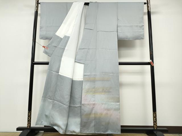 平和屋着物●豪華色留袖　箔散らし　暈し染め　銀通し地　正絹　逸品　CABJ6455ut