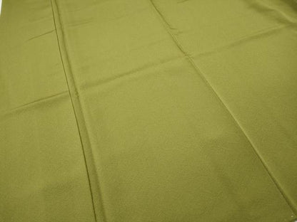 平和屋着物●上質な色無地　鶯色　正絹　逸品　未使用　CABJ6458ut