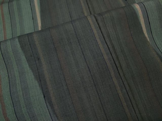 平和屋着物●上質な紬　よろけ縞　やまと誂製　正絹　逸品　CABJ6464ut
