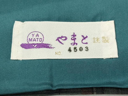平和屋着物●上質な紬　よろけ縞　やまと誂製　正絹　逸品　CABJ6464ut