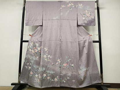 平和屋着物●訪問着　友禅　枝花文　たたき染め　正絹　逸品　未使用　CABJ6466ut