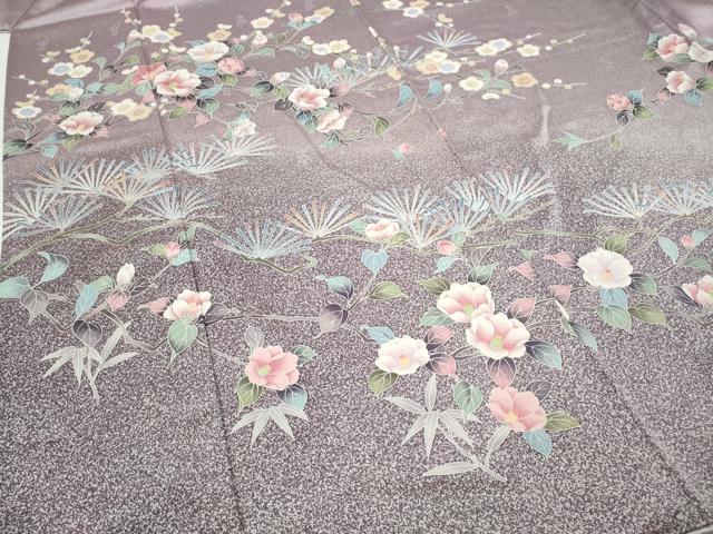 平和屋着物●訪問着　友禅　枝花文　たたき染め　正絹　逸品　未使用　CABJ6466ut