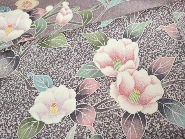平和屋着物●訪問着　友禅　枝花文　たたき染め　正絹　逸品　未使用　CABJ6466ut