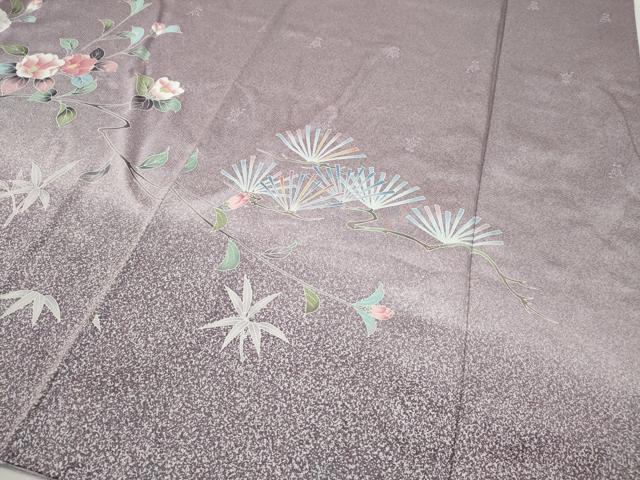 平和屋着物●訪問着　友禅　枝花文　たたき染め　正絹　逸品　未使用　CABJ6466ut