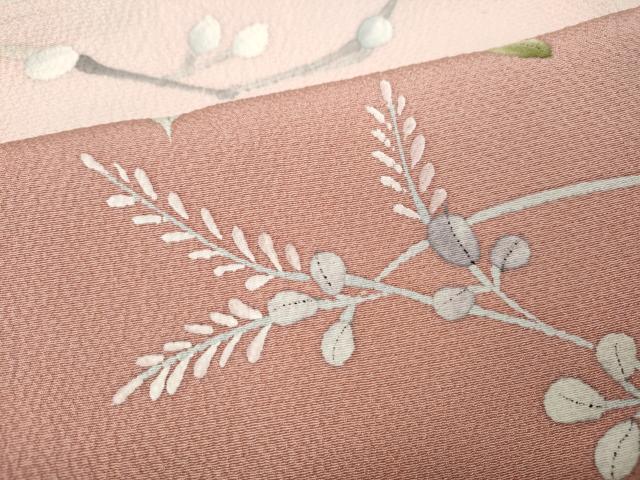 平和屋着物●訪問着　手描き　枝花文　暈し染め　さが美扱い　正絹　逸品　未使用　CABJ6467ut
