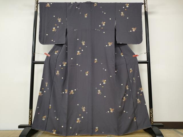 平和屋着物●上質な小紋　作家物　花籠文　金彩　正絹　逸品　未使用　CABJ6468ut