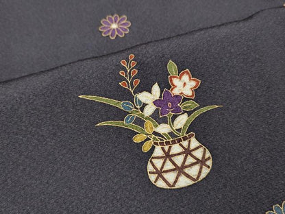 平和屋着物●上質な小紋　作家物　花籠文　金彩　正絹　逸品　未使用　CABJ6468ut
