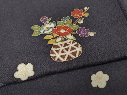 平和屋着物●上質な小紋　作家物　花籠文　金彩　正絹　逸品　未使用　CABJ6468ut