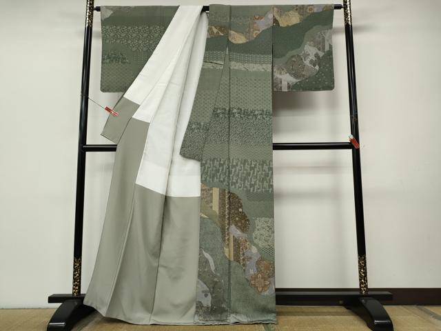 平和屋着物●訪問着　作家物　道長絵皿花文　正絹　逸品　CABJ6469ut