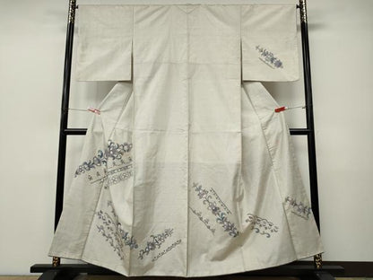 平和屋着物●訪問着　本場縞大島紬　作家物　吉祥花文　正絹　逸品　CABJ6470ut