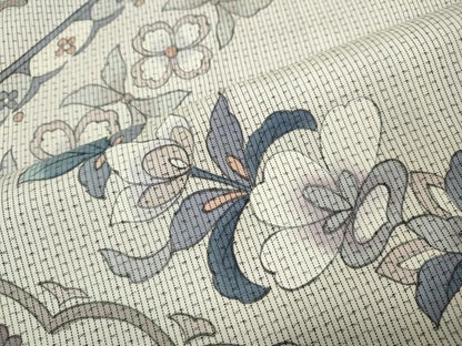平和屋着物●訪問着　本場縞大島紬　作家物　吉祥花文　正絹　逸品　CABJ6470ut