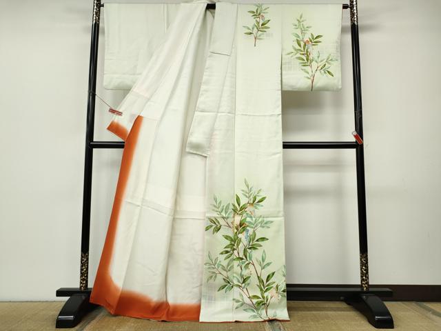 平和屋着物●訪問着　南天文　暈し染め　正絹　逸品　CABJ6471ut