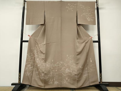 平和屋着物●訪問着　作家物　ろうけつ染め　風景草花文　正絹　逸品　CABJ6472ut