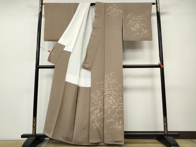 平和屋着物●訪問着　作家物　ろうけつ染め　風景草花文　正絹　逸品　CABJ6472ut