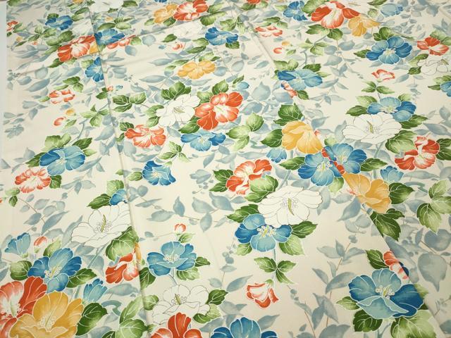 平和屋着物●上質な小紋　枝花文　正絹　逸品　CABJ6473ut