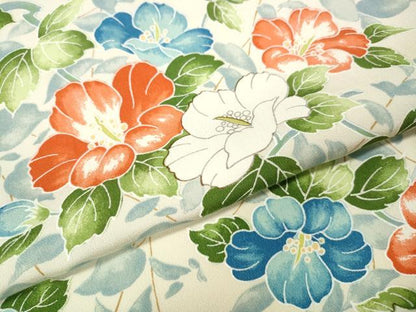 平和屋着物●上質な小紋　枝花文　正絹　逸品　CABJ6473ut