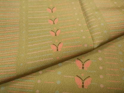 平和屋着物●上質な小紋　舞蝶文　正絹　逸品　CABJ6475ut