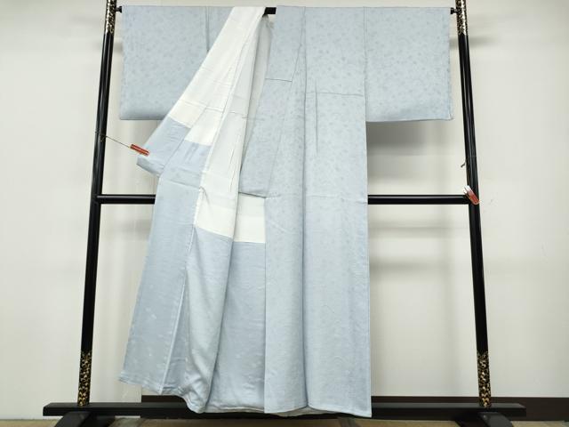 平和屋着物●上質な色無地　草花地紋　淡藤色　正絹　逸品　CABJ6484ut