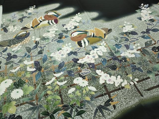平和屋着物●豪華黒留袖　作家物　鴛鴦花文　暈し染め　金彩　正絹　逸品　CABJ6486ut