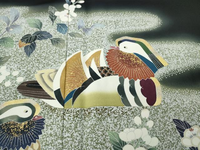 平和屋着物●豪華黒留袖　作家物　鴛鴦花文　暈し染め　金彩　正絹　逸品　CABJ6486ut