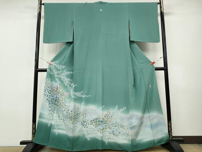 平和屋着物●訪問着　友禅　作家物　枝花文　暈し染め　正絹　逸品　CABJ6487ut
