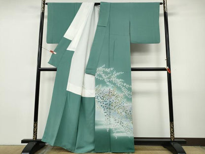 平和屋着物●訪問着　友禅　作家物　枝花文　暈し染め　正絹　逸品　CABJ6487ut