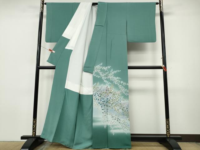 平和屋着物●訪問着　友禅　作家物　枝花文　暈し染め　正絹　逸品　CABJ6487ut